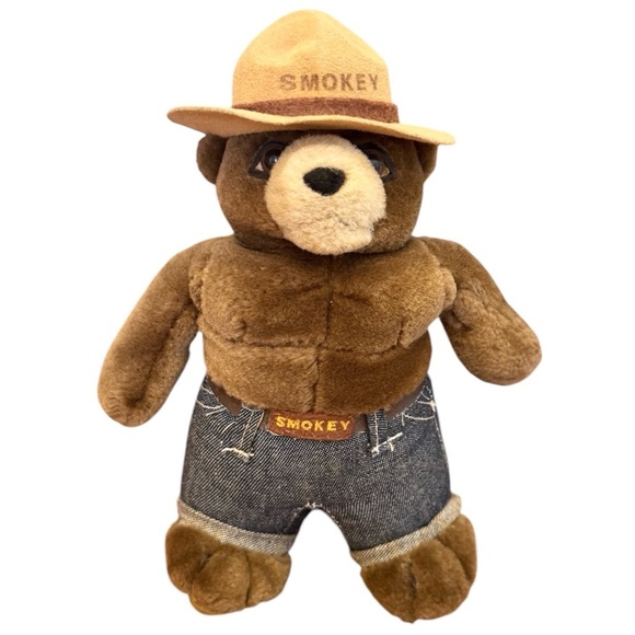 🌈 6/$60 8.5" Smokey The Bear Plush Doll Ibtt Bon Ton Wild Fire Fighter Vintage - Picture 1 of 6